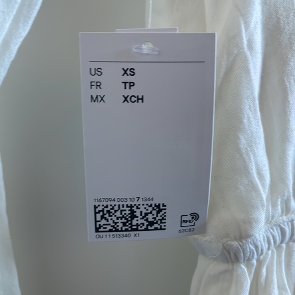 H&M Divided white long sleeve mini dress- size XS- NWT, never worn - Picture 3 of 3